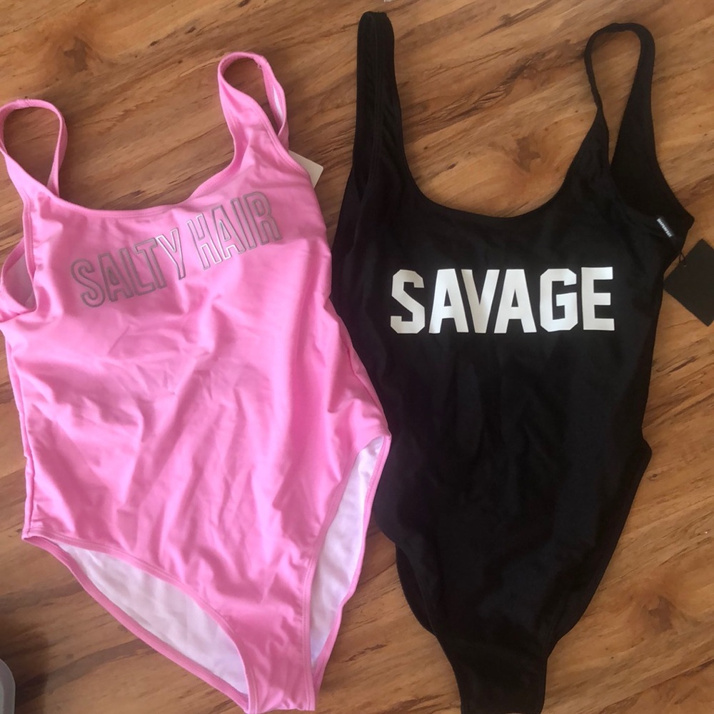 Two Amazon one piece swimsuits - size Large